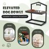 Elevated Adjustable Height Feeder Stand with 2 Dog Bowls