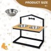 Elevated Adjustable Height Feeder Stand with 2 Dog Bowls