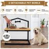 Elevated Adjustable Height Feeder Stand with 2 Dog Bowls