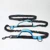 Dual Hands Free Handle Waist Dog Leash with Reflective Bungee