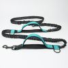 Dual Hands Free Handle Waist Dog Leash with Reflective Bungee