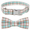 Dog Collar with Bow In Plaid