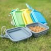 Collapsible Dog Bowls with Aluminum Hook Clip Set of 2)