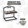 Elevated Adjustable Height Feeder Stand with 2 Dog Bowls