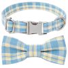 Dog Collar with Bow In Plaid