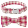 Dog Collar with Bow In Plaid